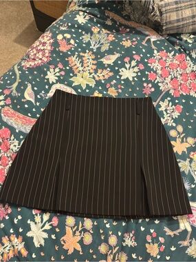Nude Lucy Black Pinstripe Mini Skirt